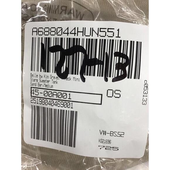 Belle by Kim gravel vneck mini stars sweater tank medium sand bar - Picture 4 of 4